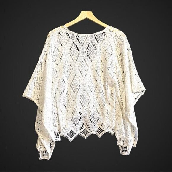 Temptation Positano White Crochet Corona Kaftan top, New without tag, Size xS - Picture 3 of 12